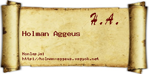 Holman Aggeus névjegykártya